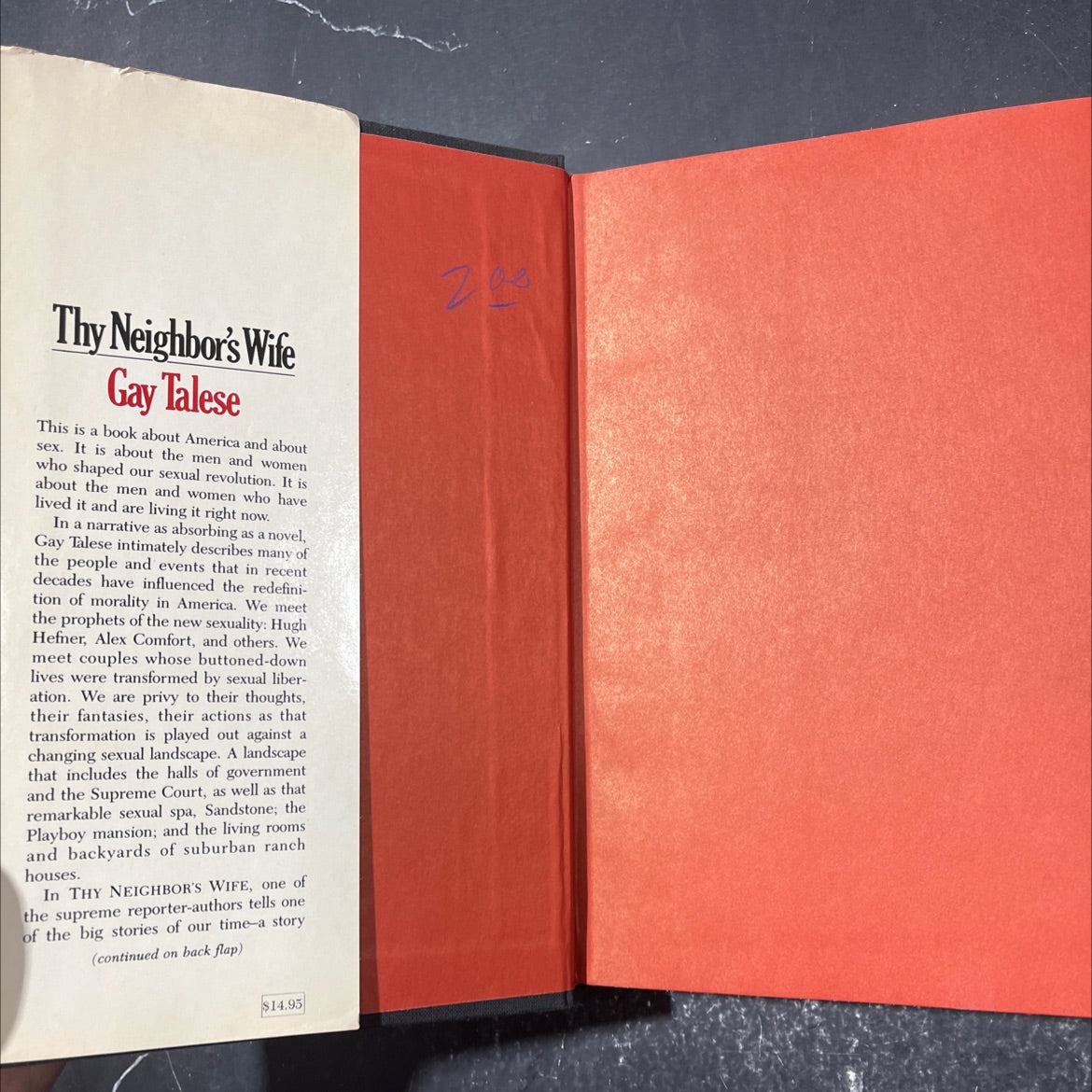 thy neighbor's wife book, by gay talese, 1980 Hardcover image 4