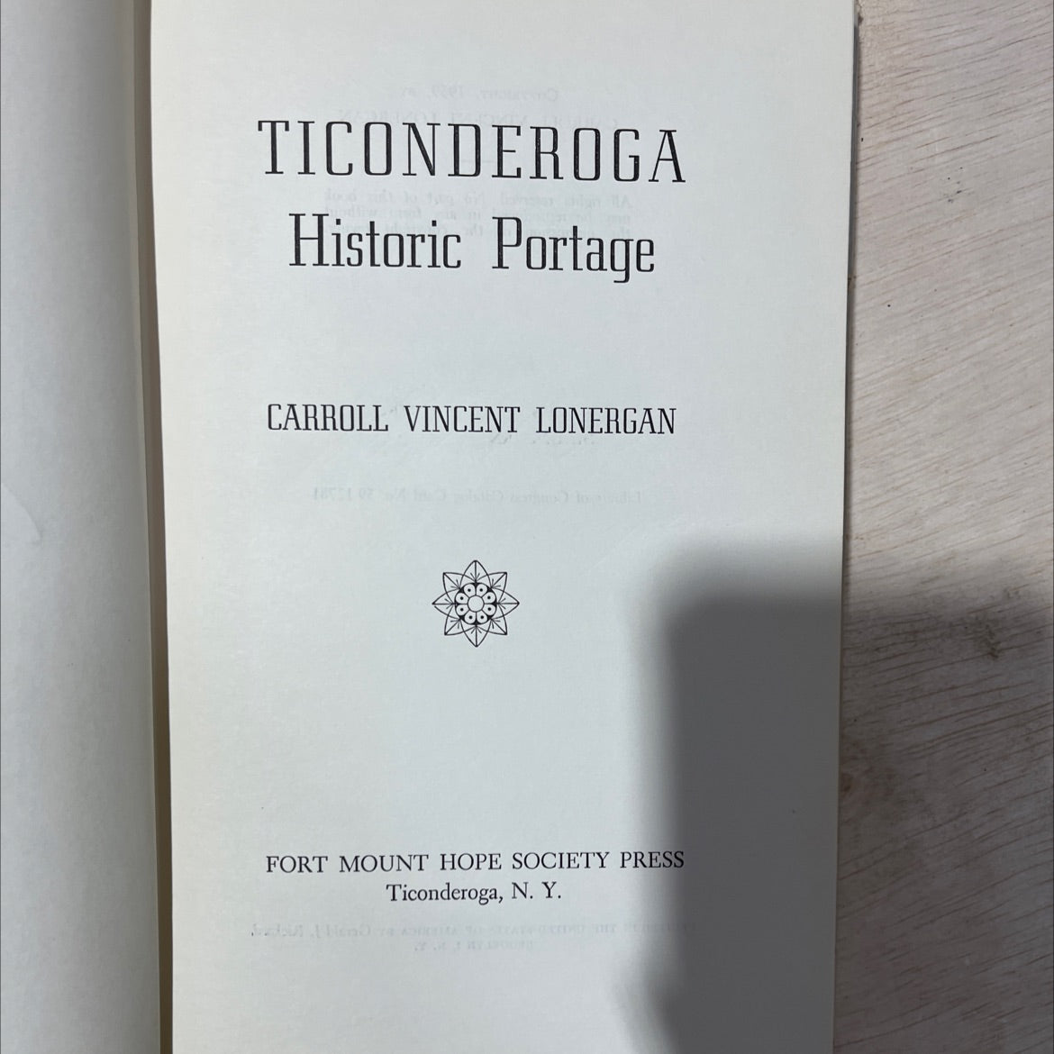 ticonderoga historic portage book, by carroll vincent lonergan, 1959 Hardcover, Vintage image 2
