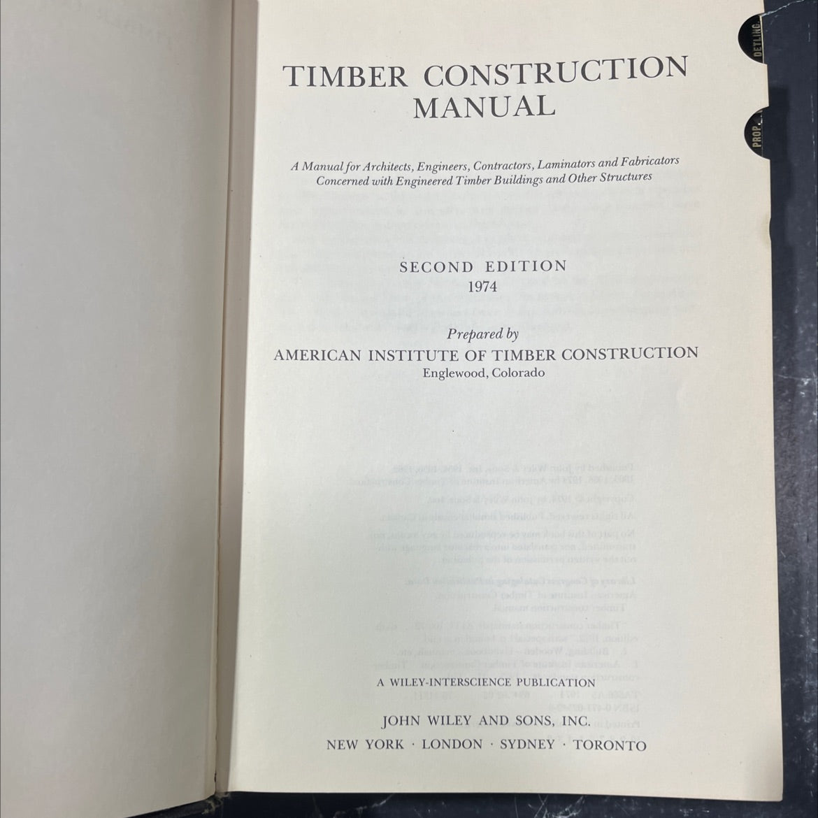 timber construction manual book, by american institute of timber construction, 1974 Hardcover image 2