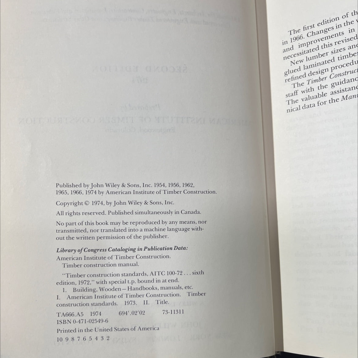 timber construction manual book, by american institute of timber construction, 1974 Hardcover image 3