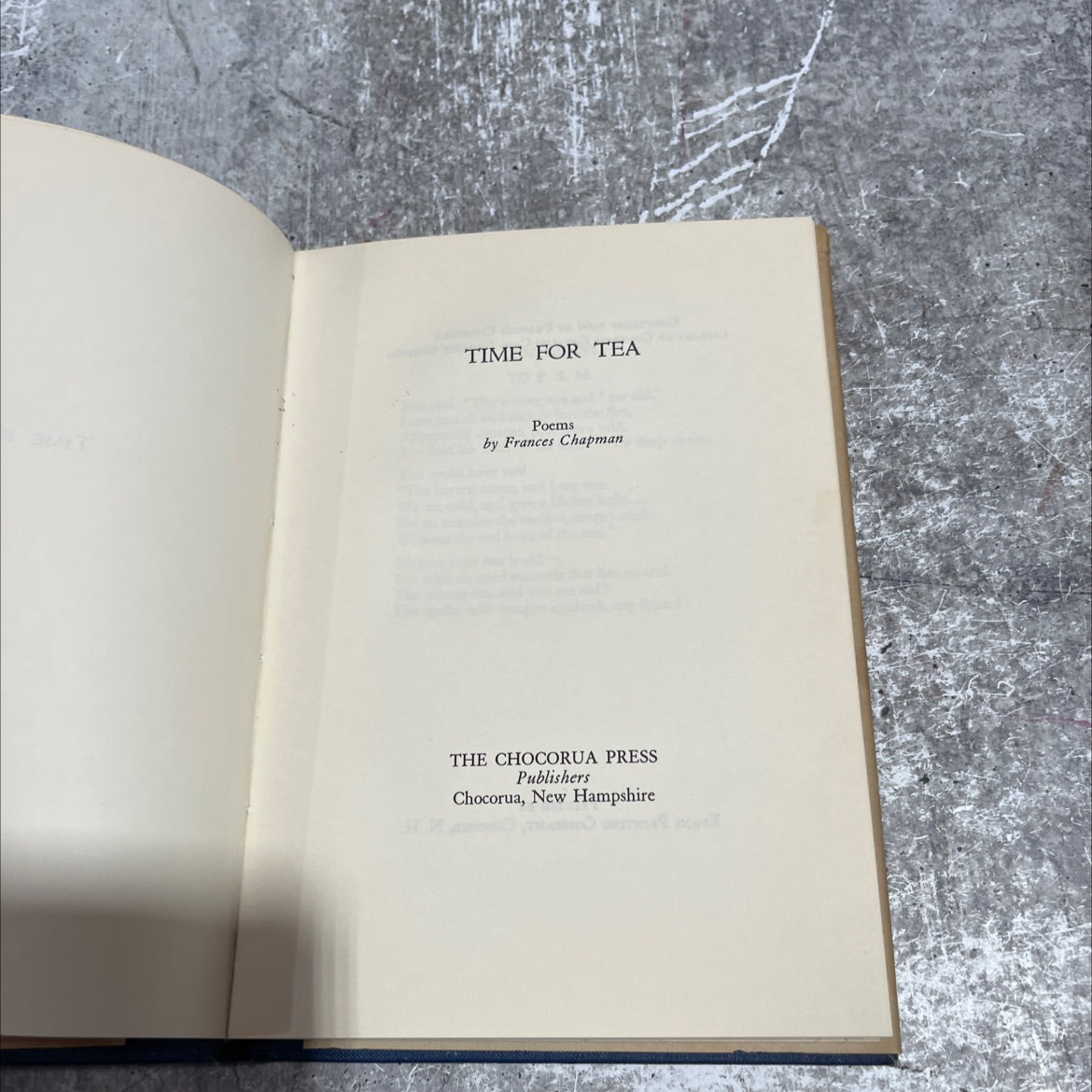 SIGNED time for tea book, by Frances Chapman, 1966 Hardcover, First Edition image 2