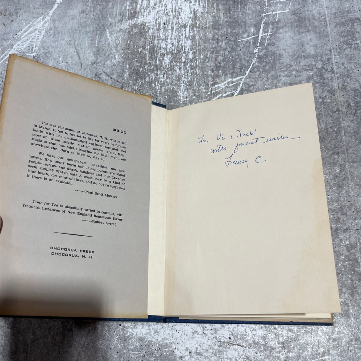 SIGNED time for tea book, by Frances Chapman, 1966 Hardcover, First Edition image 4
