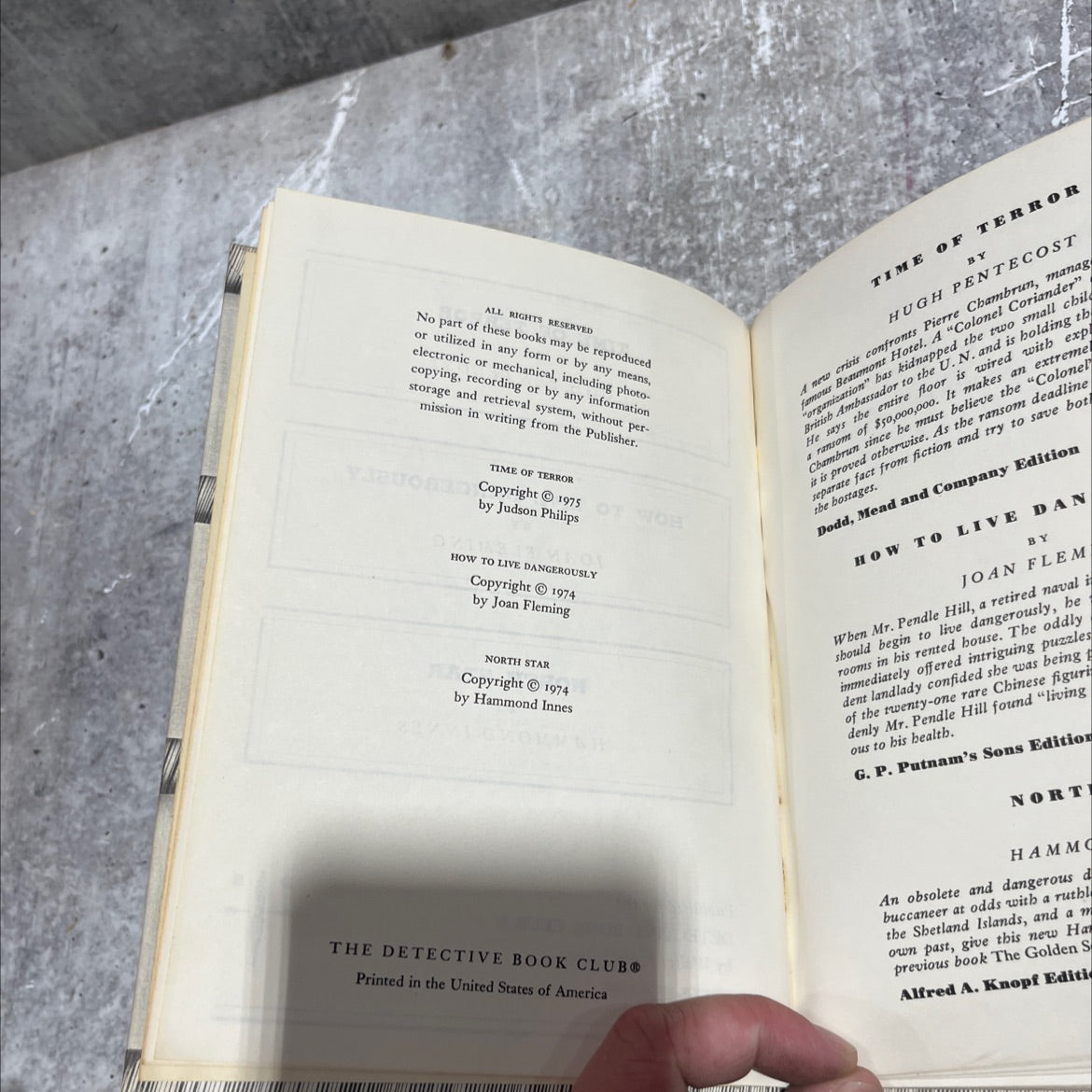 time of terror book, by hugh pentecost, 1975 Hardcover image 3