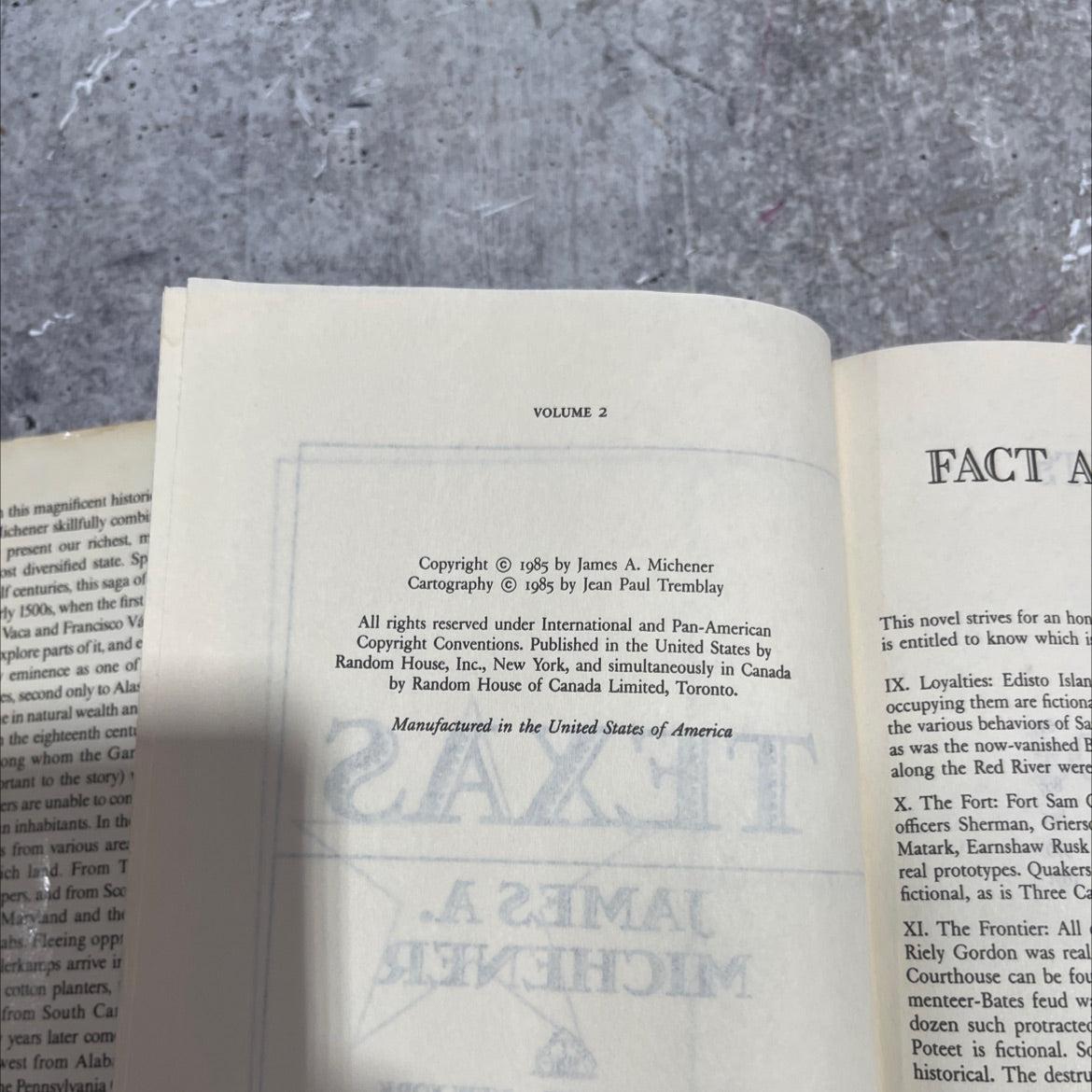 tion texas book, by james a. michener, 1985 Hardcover image 3
