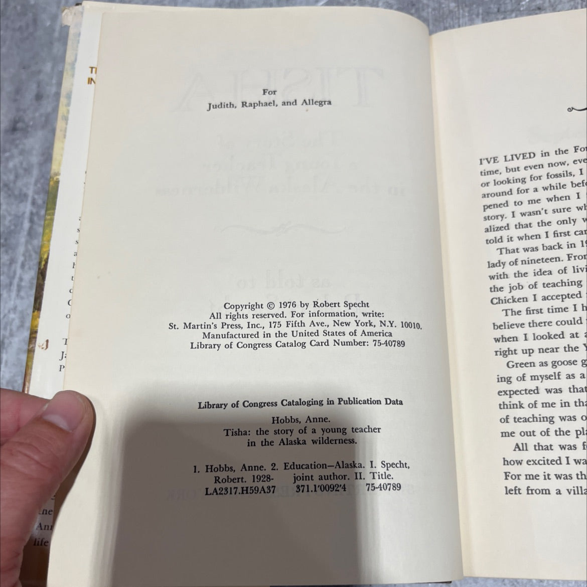tisha: the story of a young teacher in the alaska wilderness book, by anne hobbs, 1976 Hardcover image 3