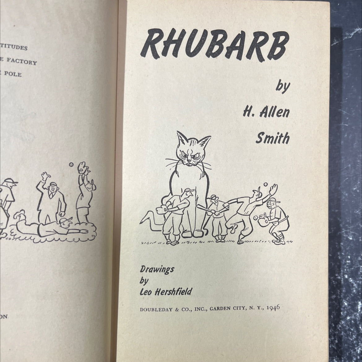 titudes e factory pole rhubarb book, by H. Allen Smith, 1946 Hardcover image 2