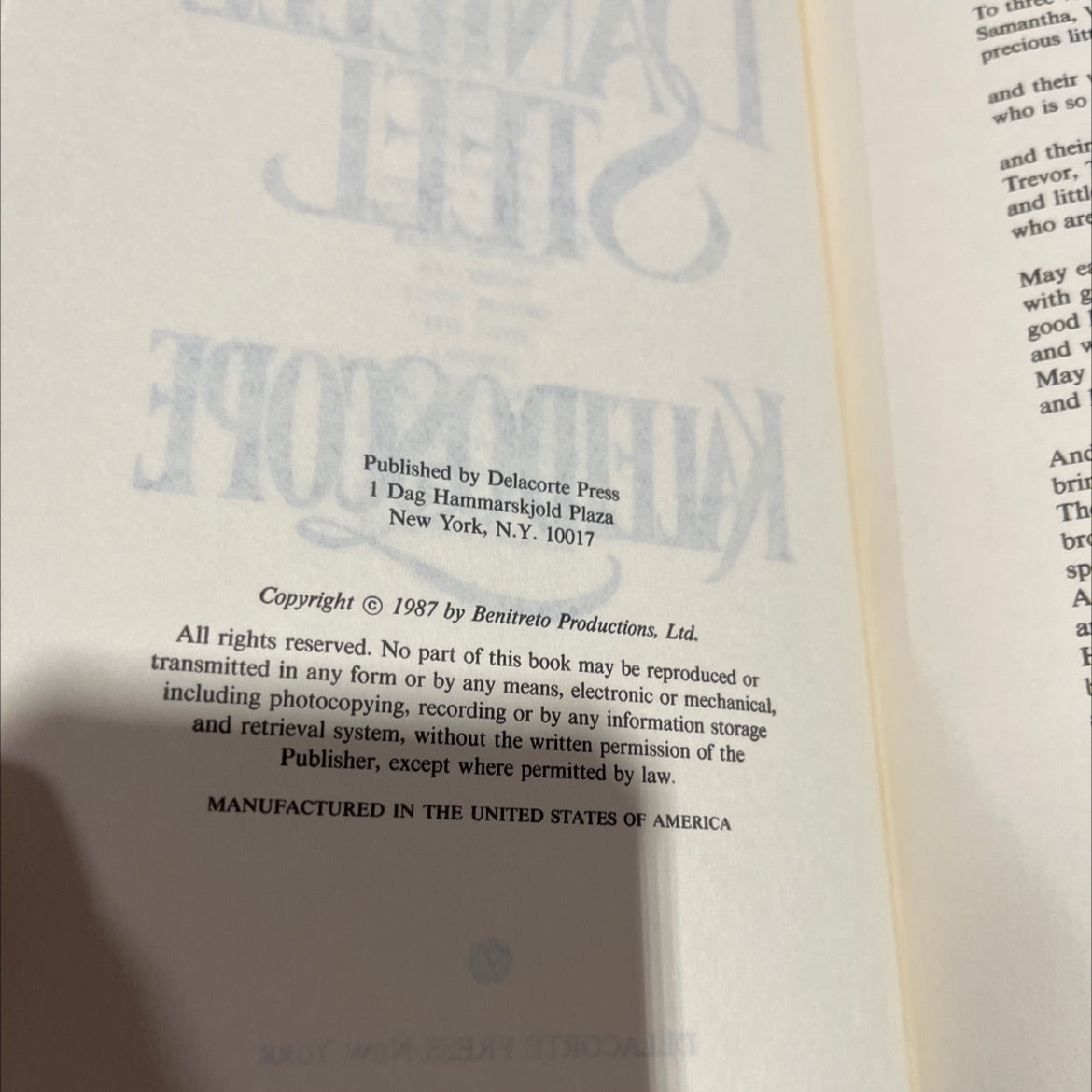 to love you kaleidoscope book, by danielle steel, 1987 Hardcover image 3