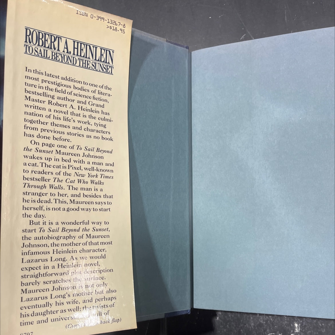 to sail beyond the sunset book, by robert a. heinlein, 1987 Hardcover image 4