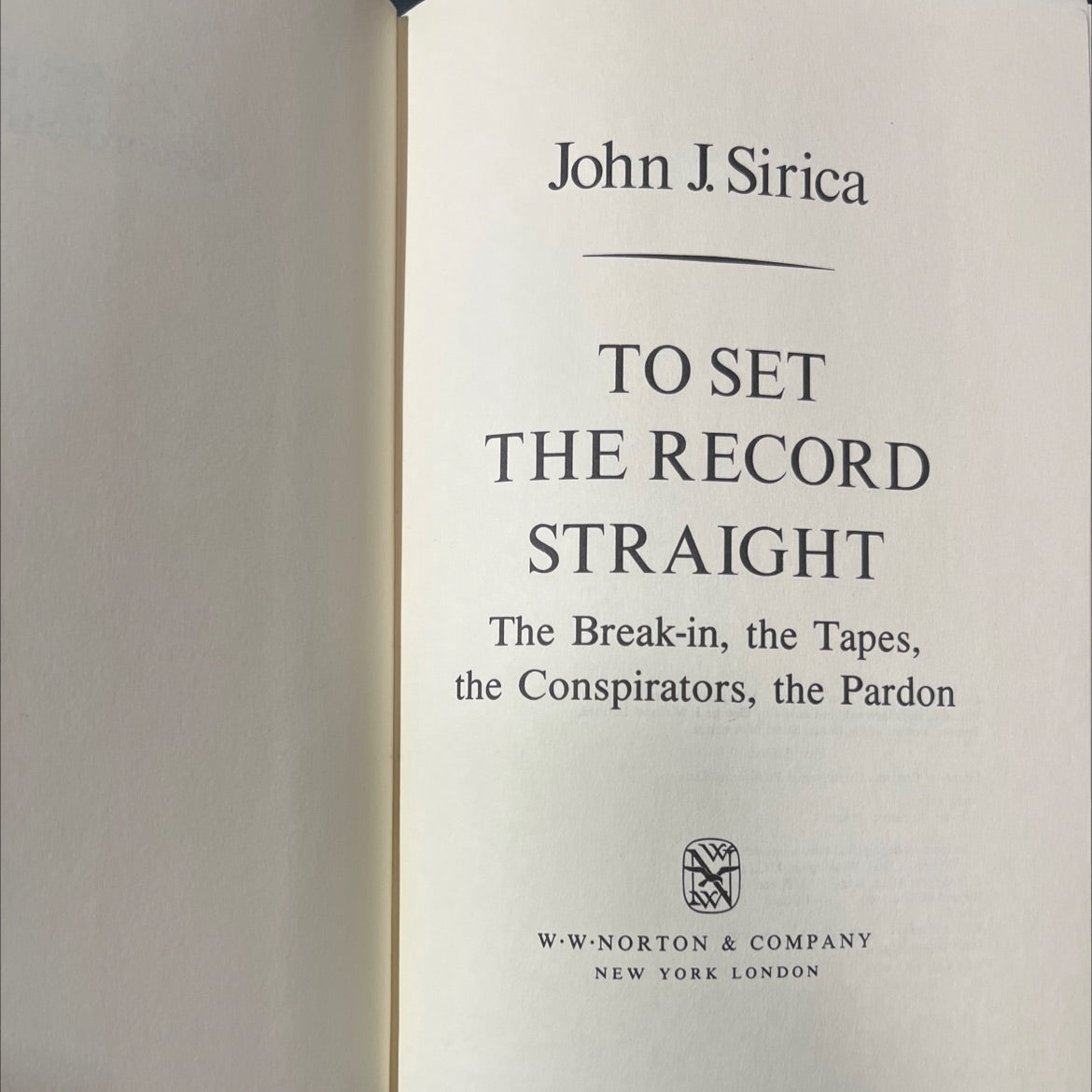 to set the record straight book, by John J. Sirica, 1979 Hardcover image 2