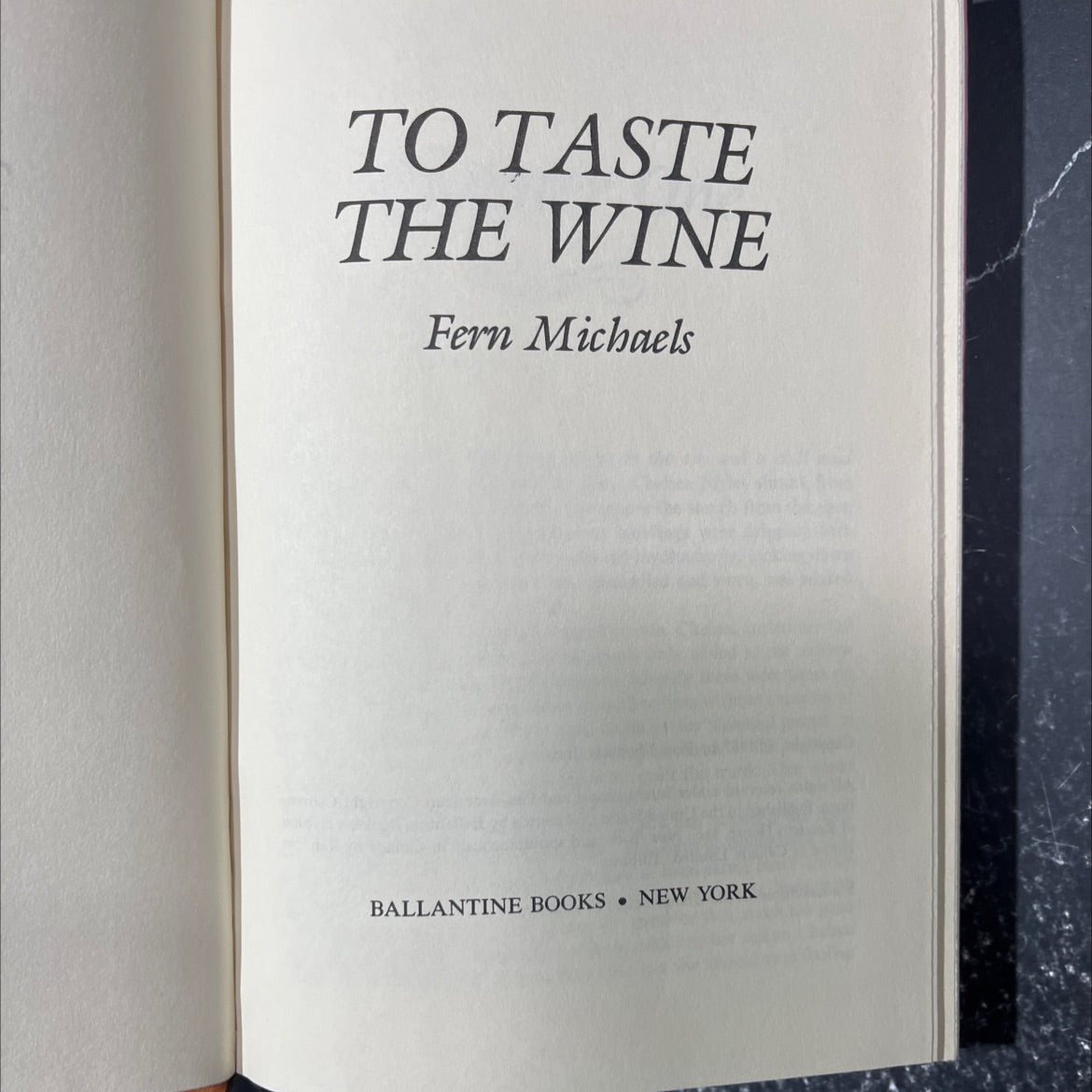to taste the wine book, by fern michaels, 1987 Hardcover image 2