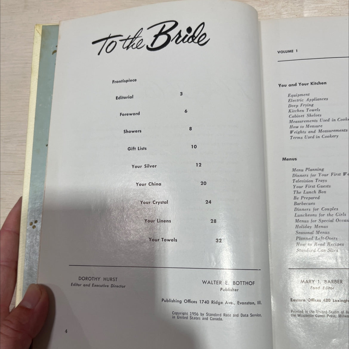 to the bride book, by dorothy hurst, 1956 Hardcover image 2