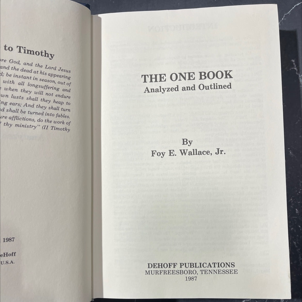 to timothy book, by Foy E. Wallace, Jr., 1987 Hardcover image 2