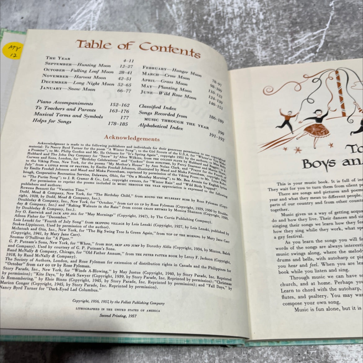 together we sing music through the year book, by irving wolfe, 1957 Hardcover image 3