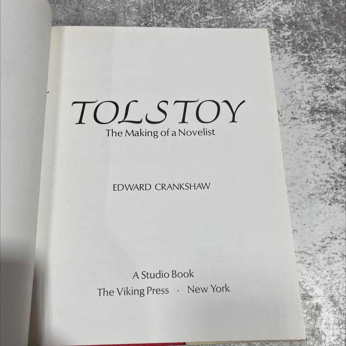 tolstoy the making of a novelist book, by edward crankshaw, 1974 Hardcover image 2