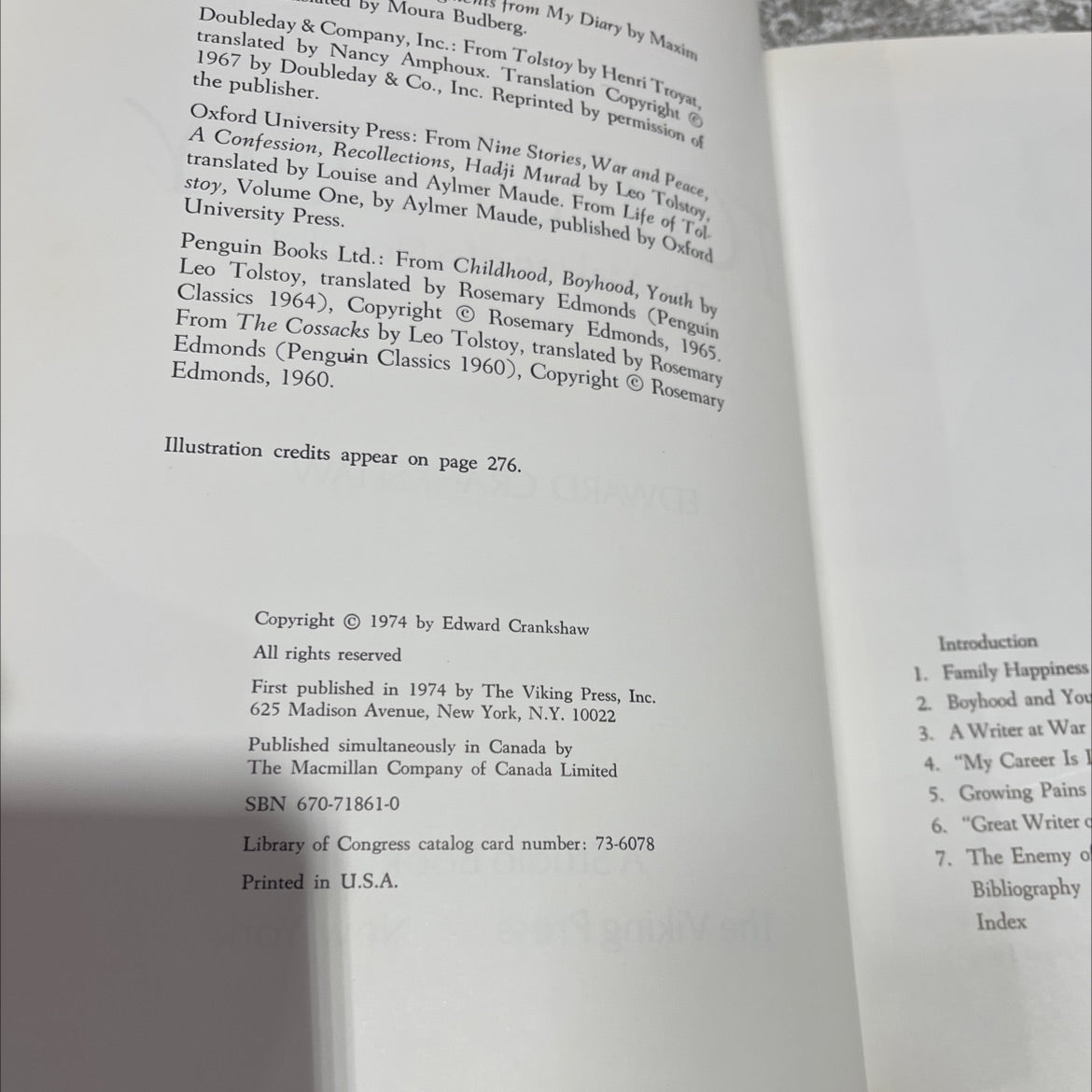 tolstoy the making of a novelist book, by edward crankshaw, 1974 Hardcover image 3