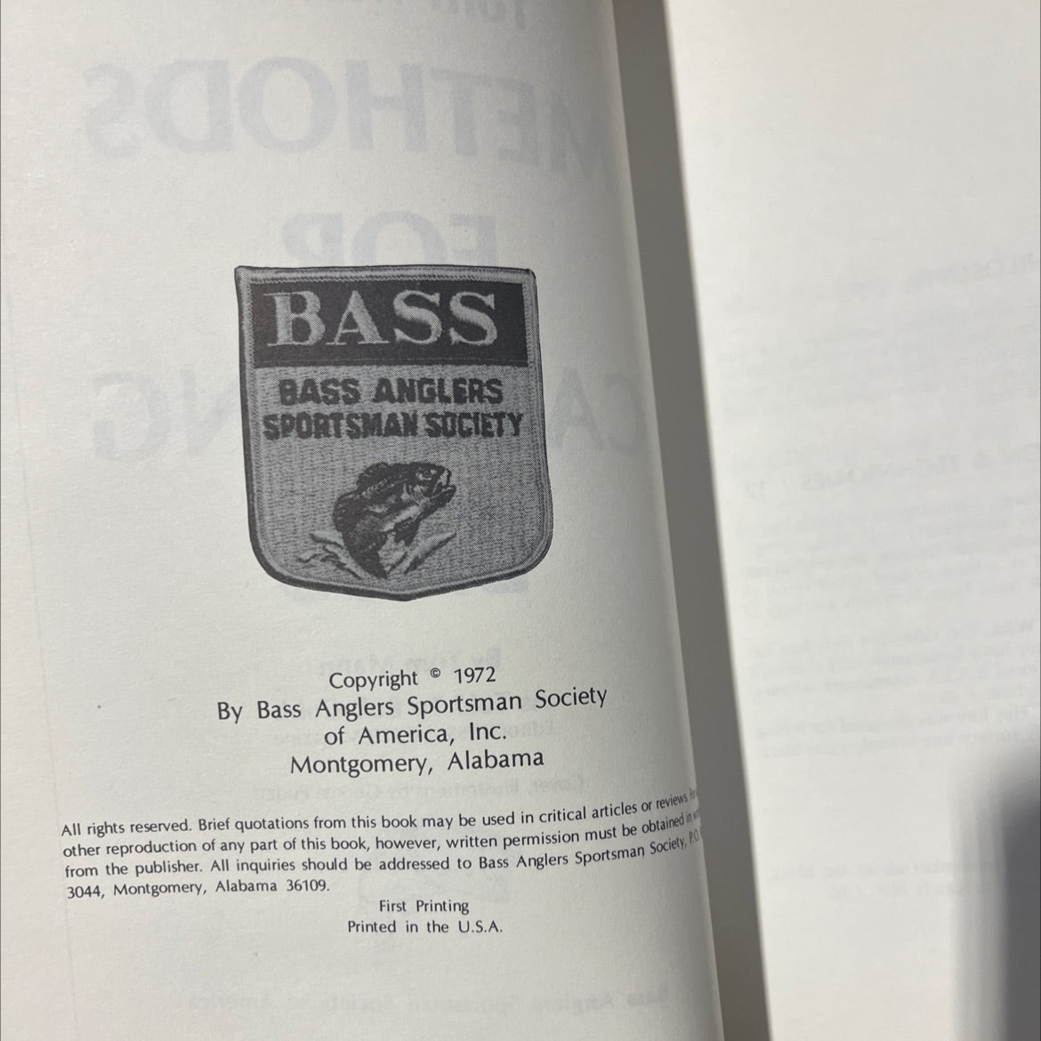 tom mann's methods for catching bass book, by Tom Mann, 1972 Paperback image 3