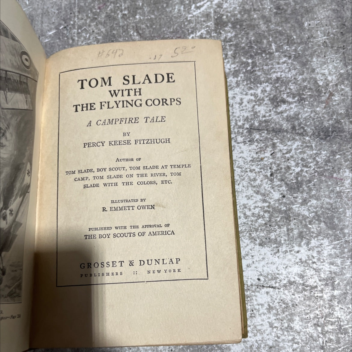 tom slade with the flying corps a campfire tale book, by percy keese fitzhugh, 1919 Hardcover image 2