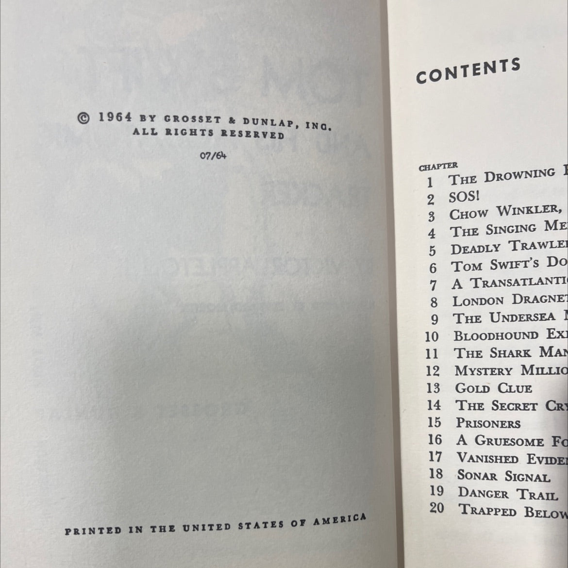 tom swift and his aquatonic tracker book, by victor appleton ii, 1964 Hardcover image 3