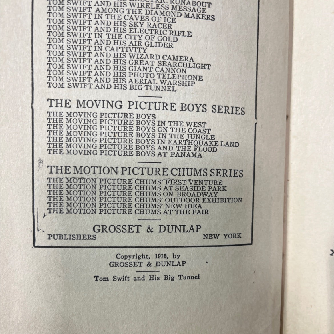 tom swift and his big tunnel or the hidden city of the andes book, by victor appleton, 1916 Hardcover image 3