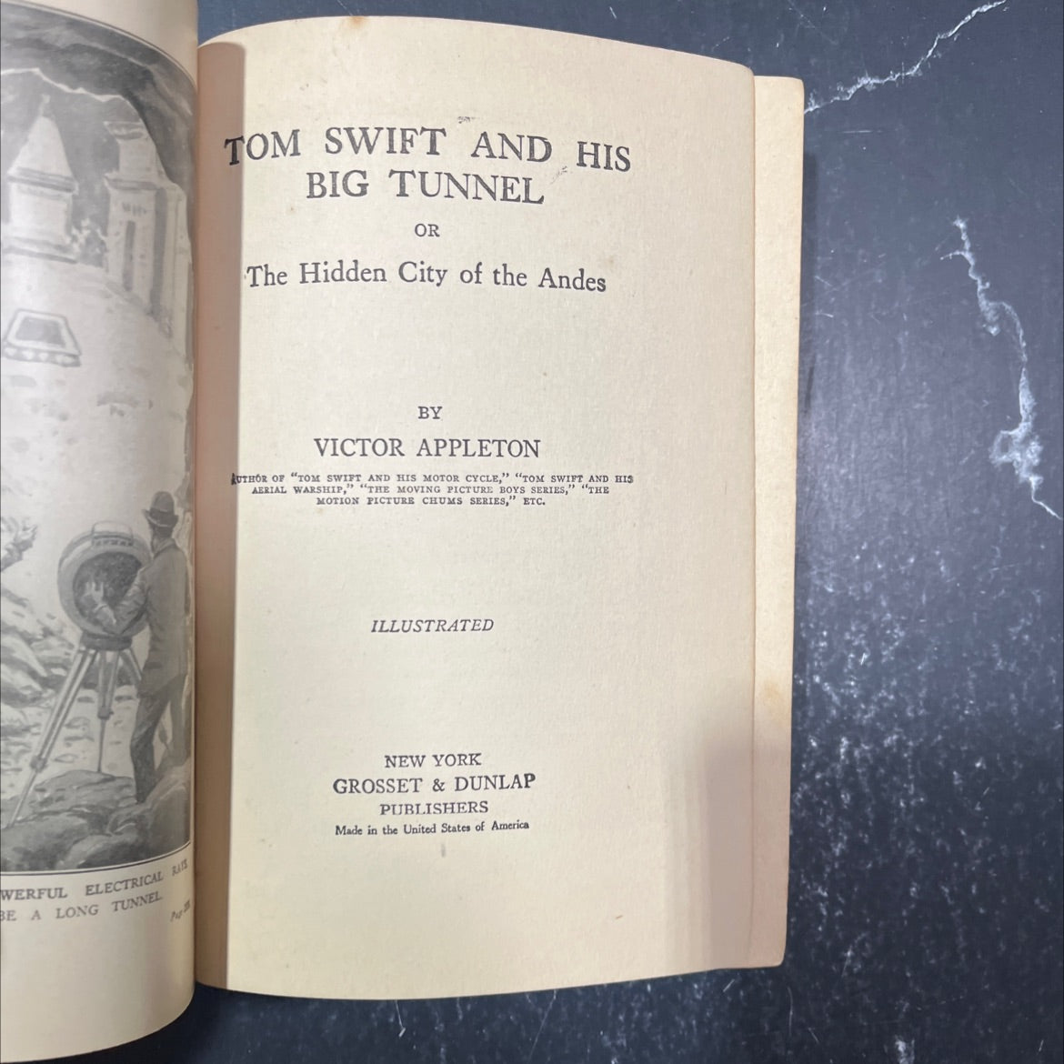 tom swift and his big tunnel or the hidden city of the andes book, by victor appleton, 1916 Hardcover image 2