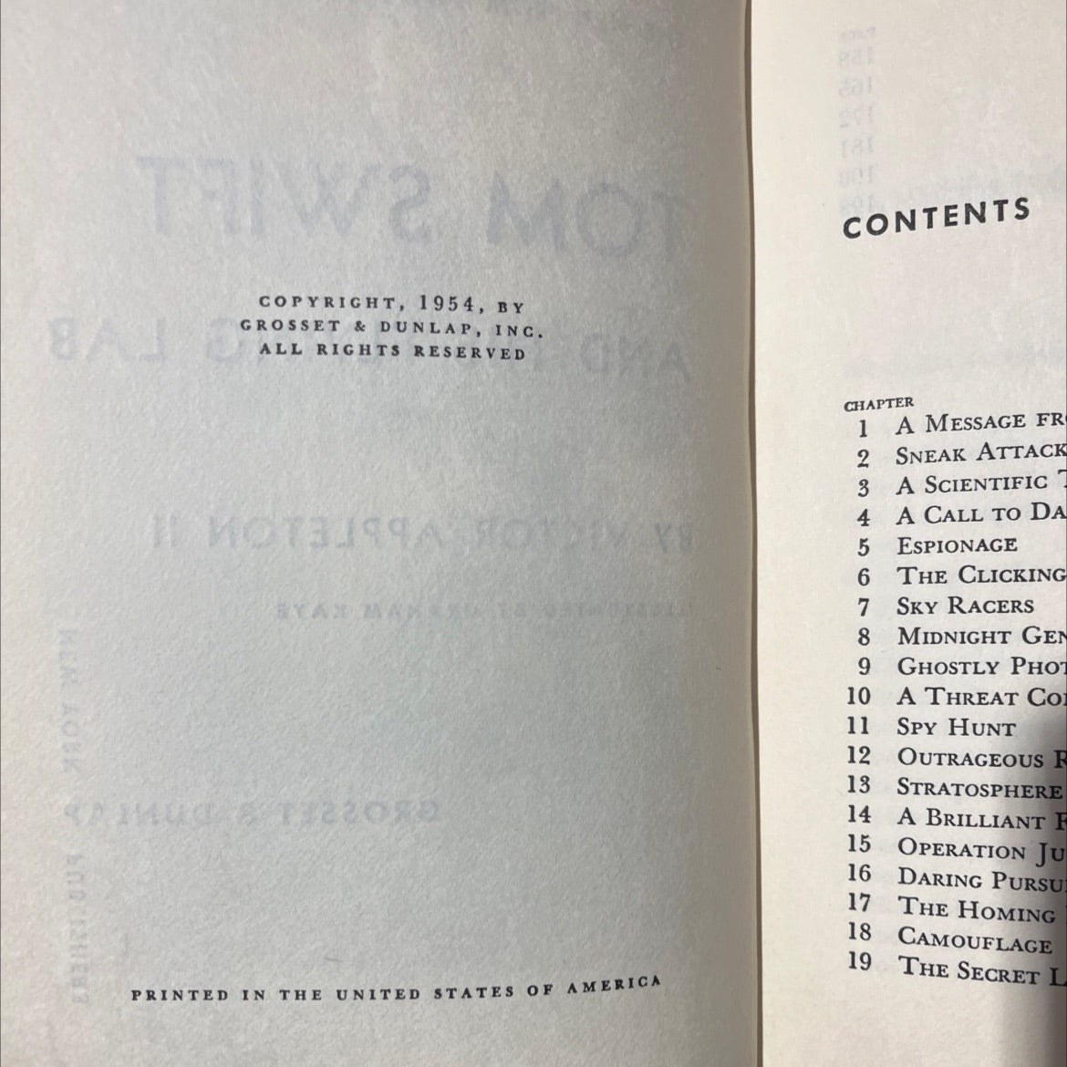 tom swift and his flying lab book, by victor appleton ii, 1954 Hardcover image 3