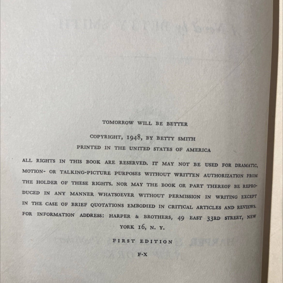 tomorrow will be better book, by betty smith, 1948 Hardcover image 3