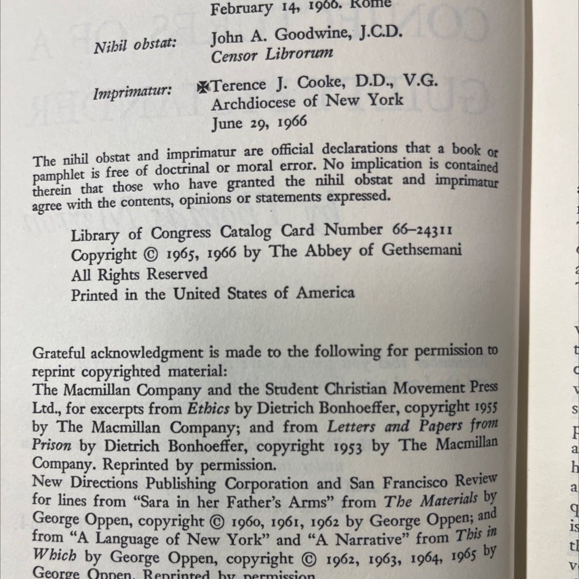 ton conjectures of a guilty bystander book, by Thomas Merton, 1966 Hardcover image 3