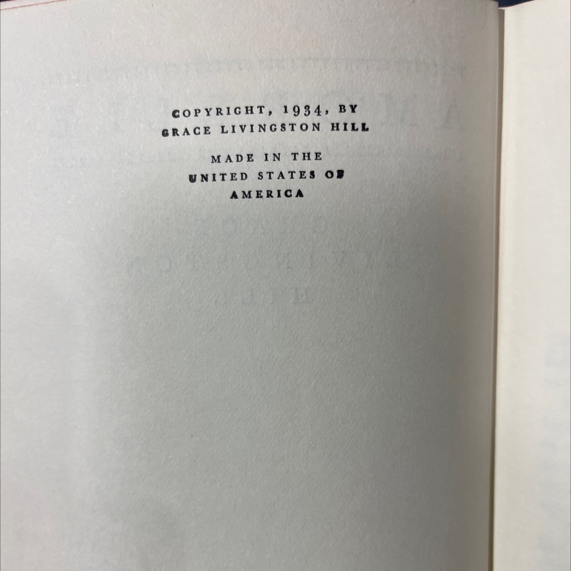 ton hill book, by grace livingston hill, 1934 Hardcover image 3