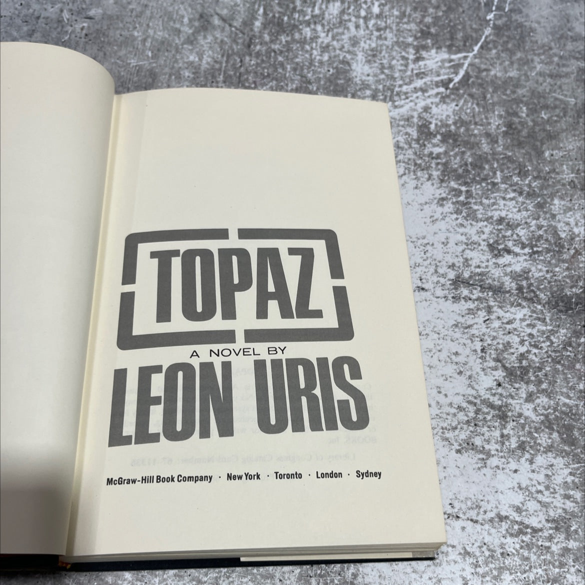 topaz book, by leon uris, 1967 Hardcover image 2