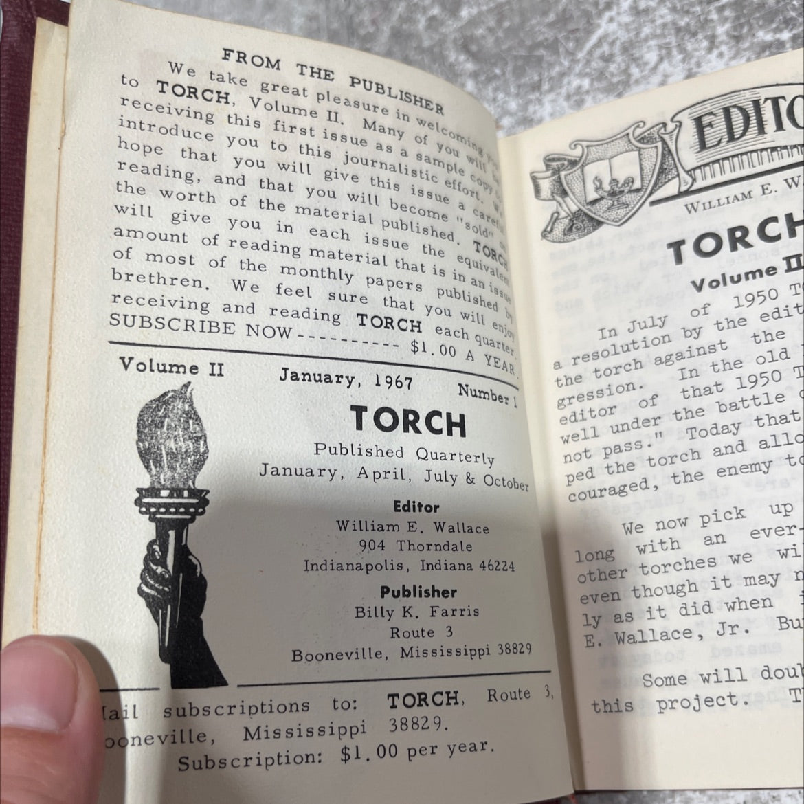torch from the publisher to torch, volume ii book, by william e. wallace, 1967 Hardcover image 3