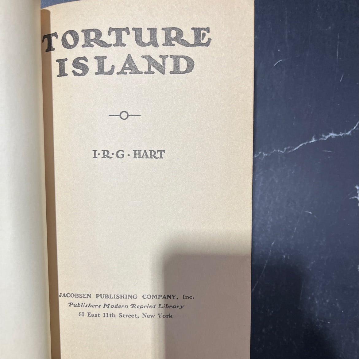 torture island book, by irg hart jacobsen, 1928 Hardcover image 2