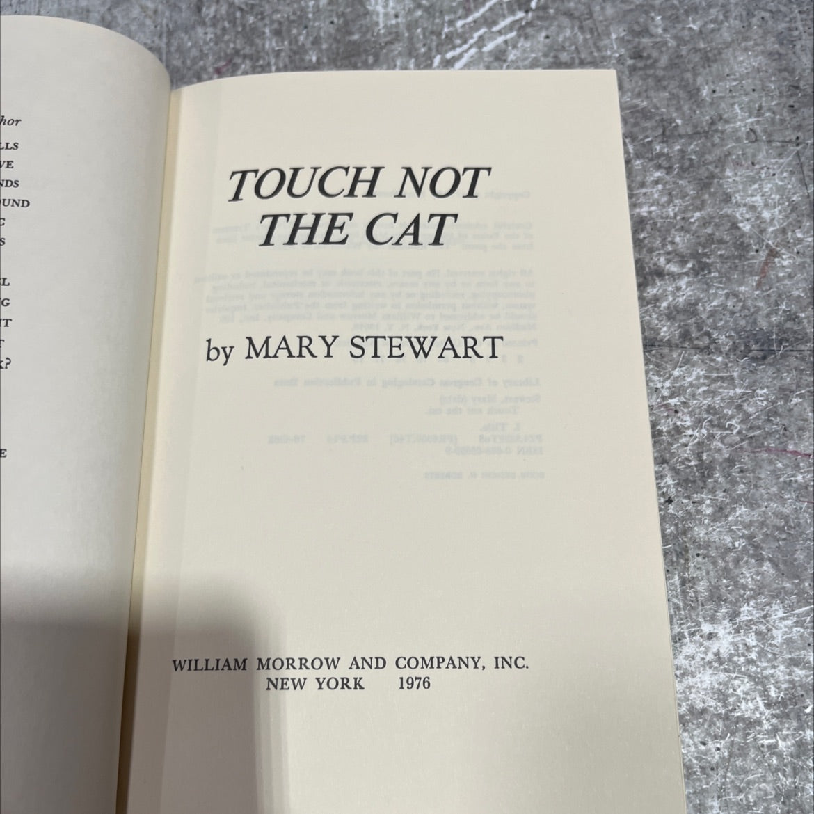 touch not the cat book, by mary stewart, 1976 Hardcover image 2