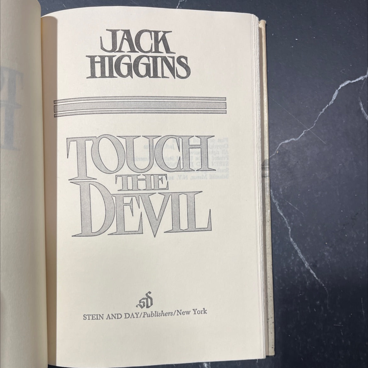 tough devil book, by jack higgins, 1982 Hardcover image 2