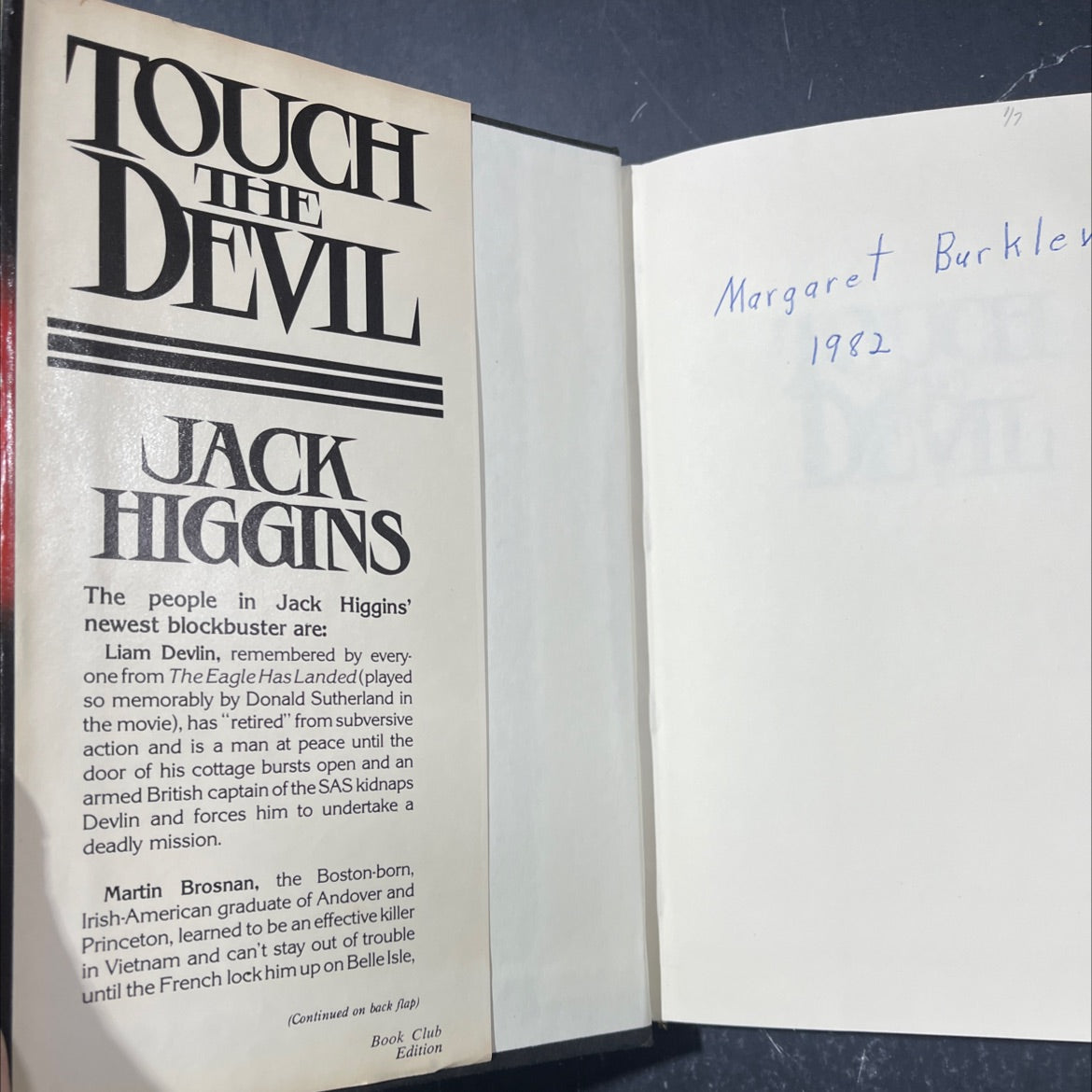 tough devil book, by jack higgins, 1982 Hardcover image 4