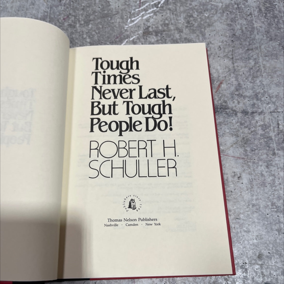 tough times never last, but tough people do! book, by robert h. schuller, 1983 Hardcover image 2