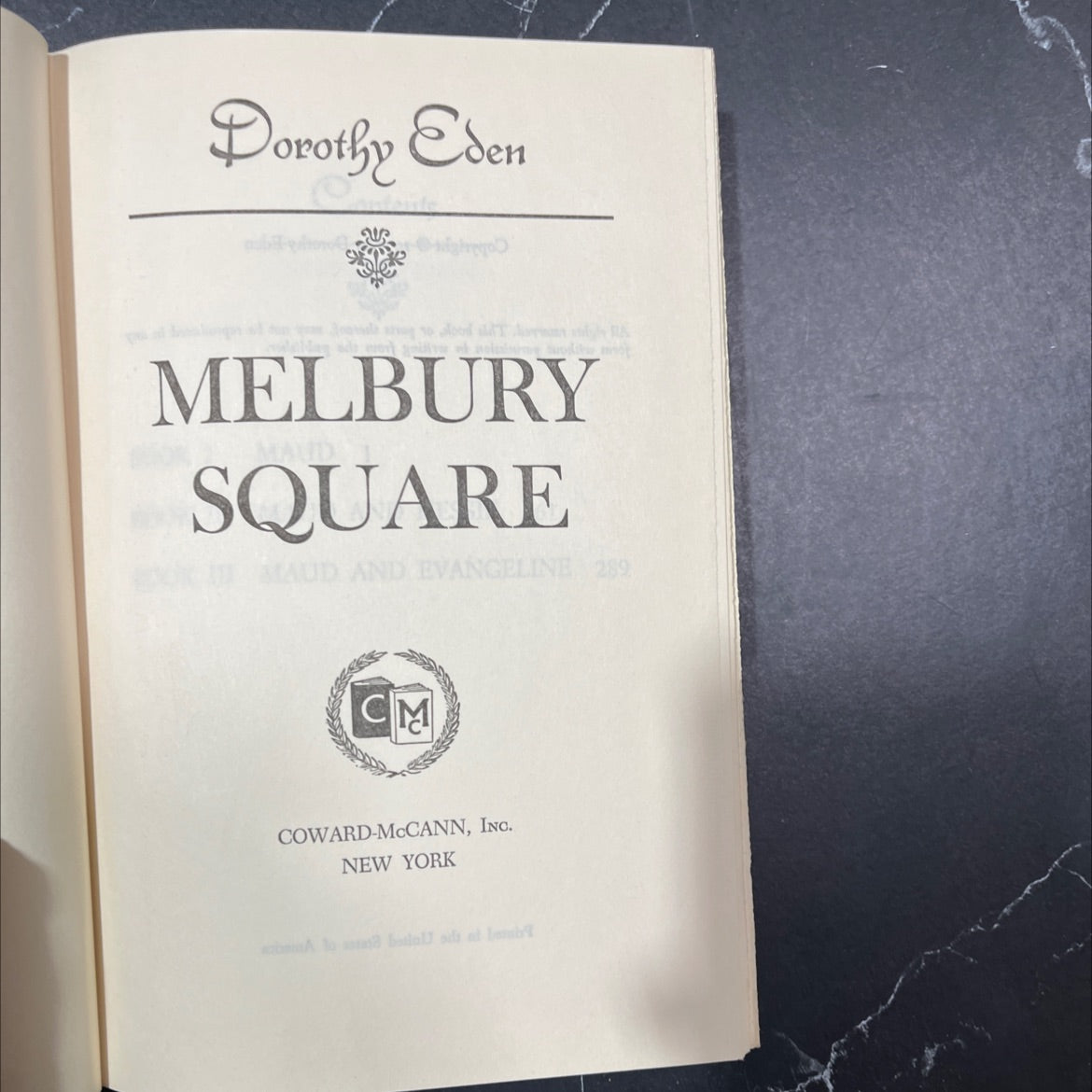 tra melbury square maud and evangeline book, by Dorothy Eden, 1970 Hardcover image 2