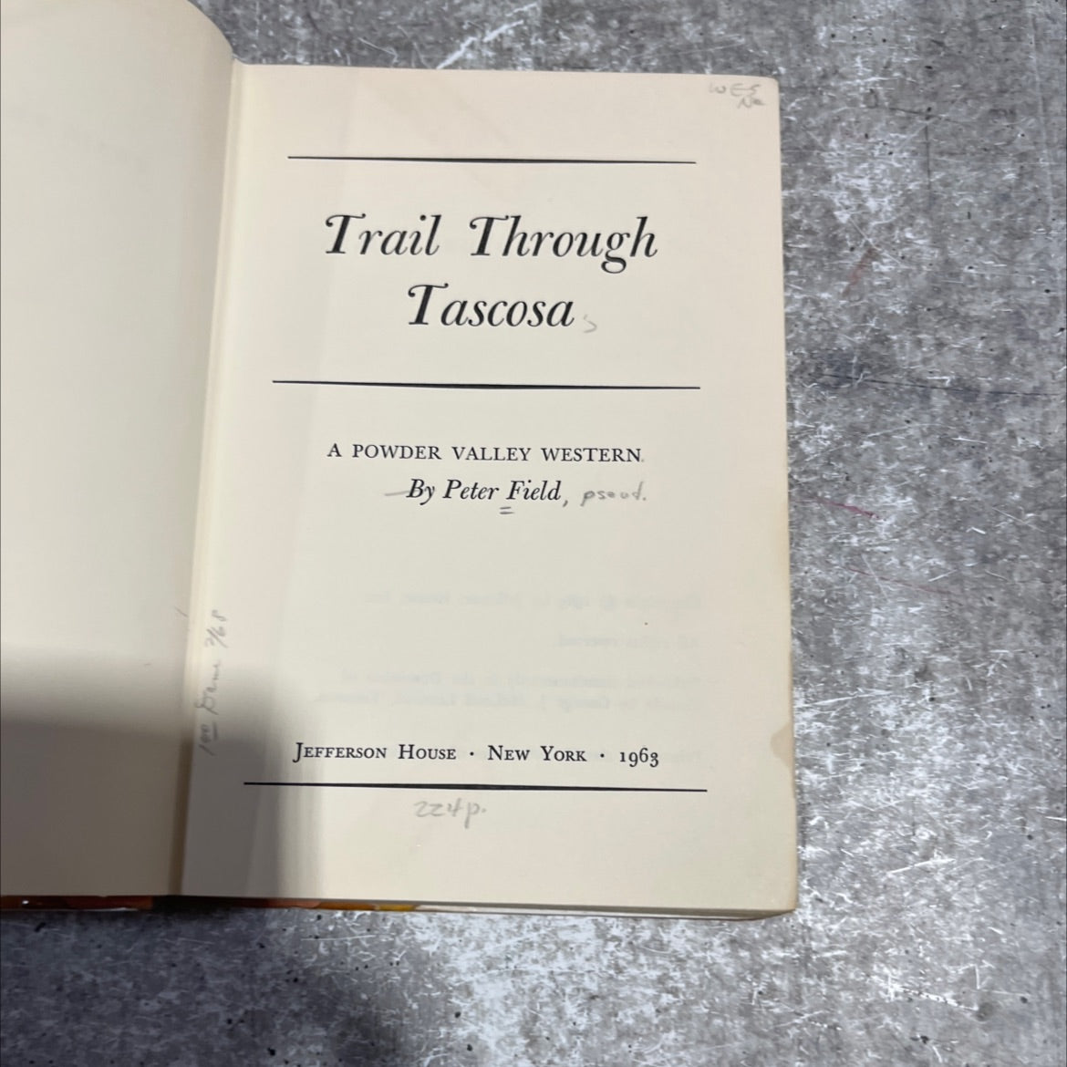 trail through tascosa book, by peter field, 1963 Hardcover image 2