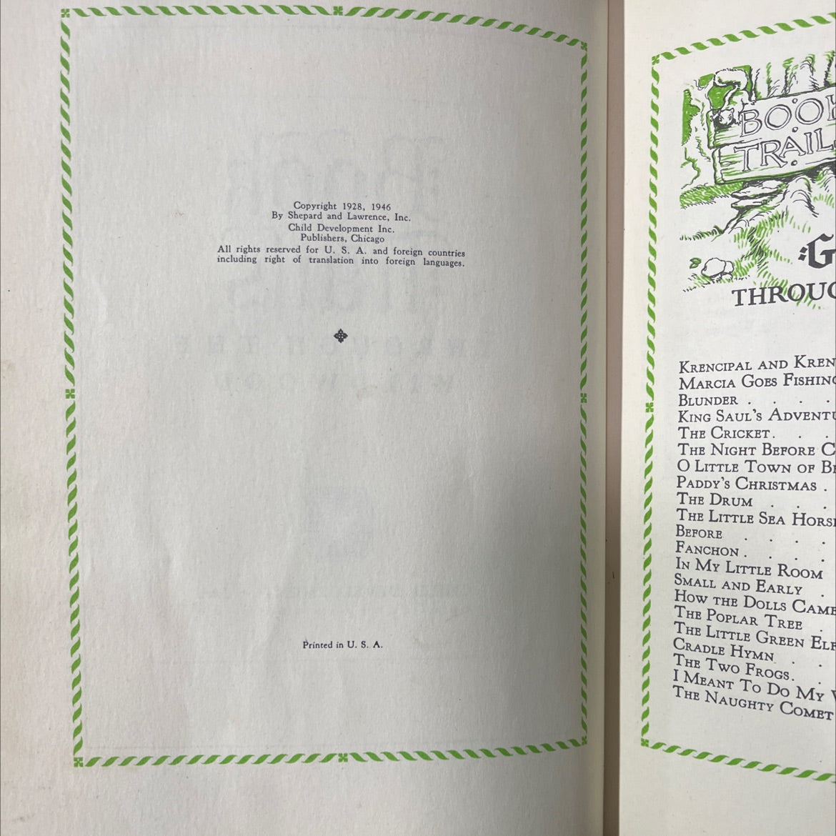 trails through the wildwood book, by unknown, 1946 Hardcover image 3