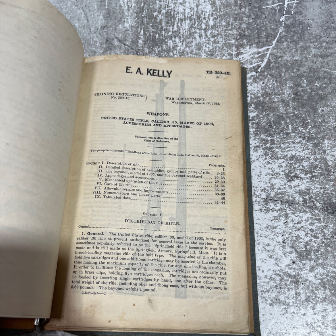 training regulations 320-10 book, by e. a. kelly, 1924 Hardcover image 2