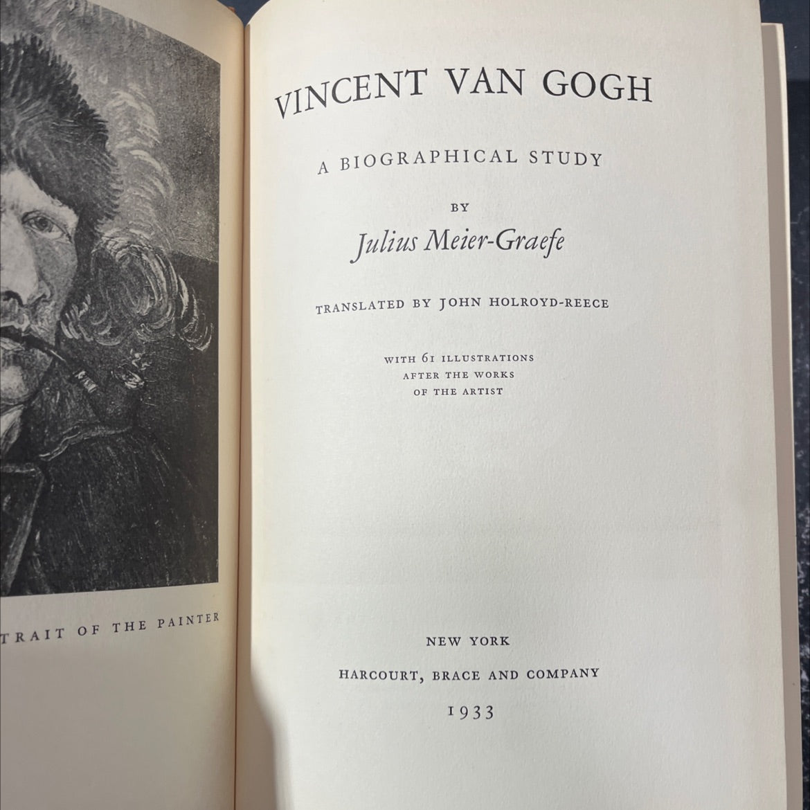 trait of the painter vincent van gogh a biographical study book, by julius meier-graefe, 1933 Hardcover image 2