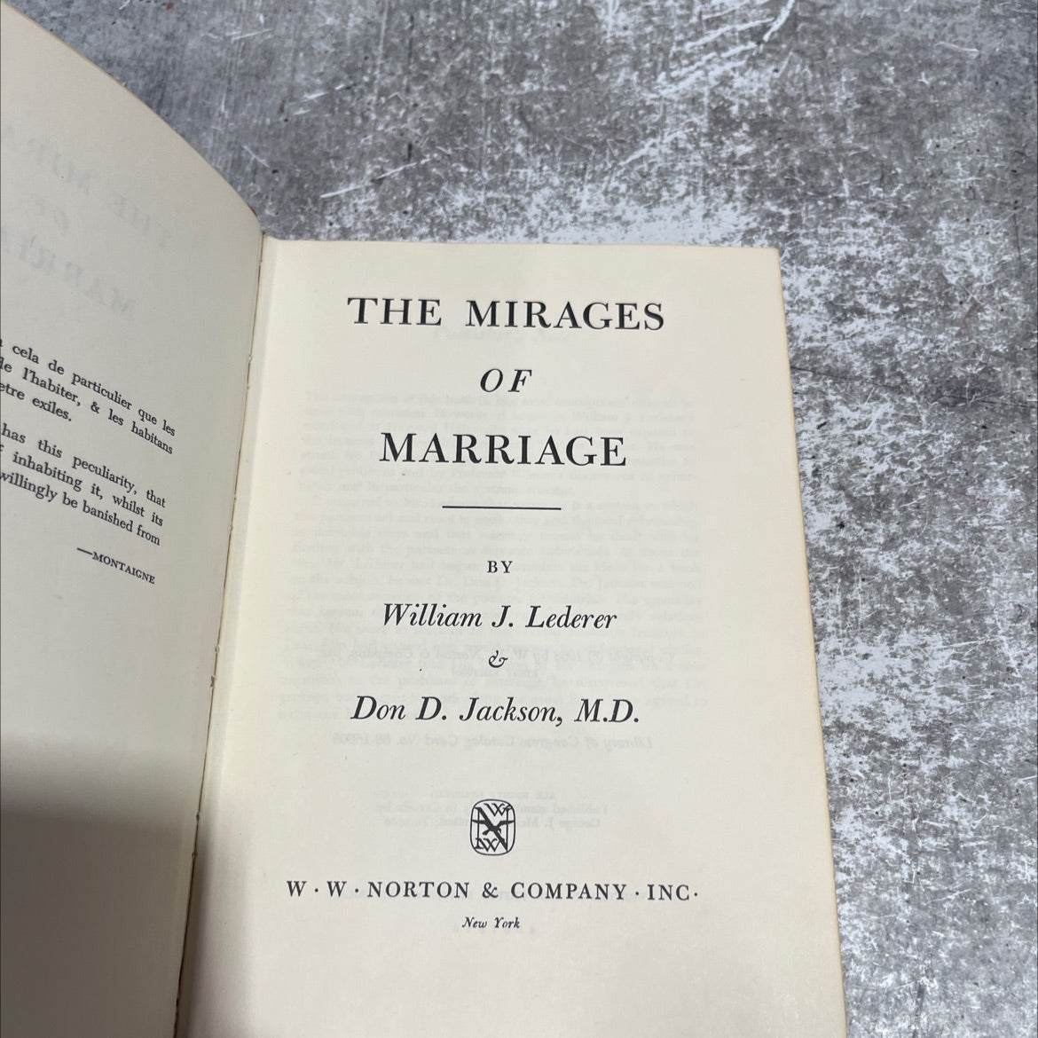 tram the mirages of marriage book, by William J. Lederer & Don D. Jackson, M.D., 1968 Hardcover image 2
