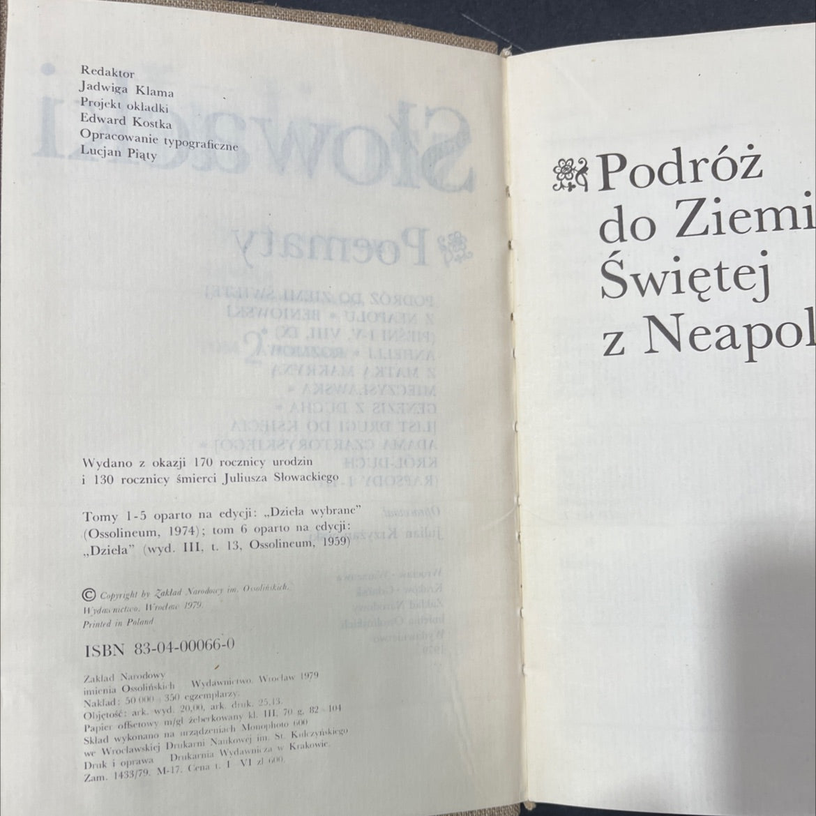 travel from naples to the holy land book, by Juliusz Słowacki, 1979 Hardcover image 3