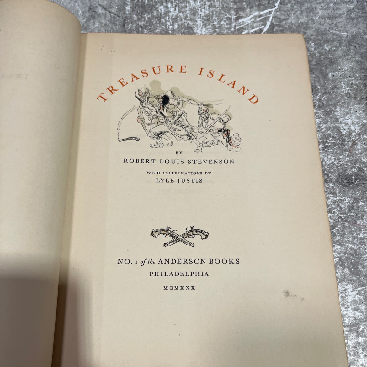 treasure island book, by robert louis stevenson, 1930 Hardcover image 2