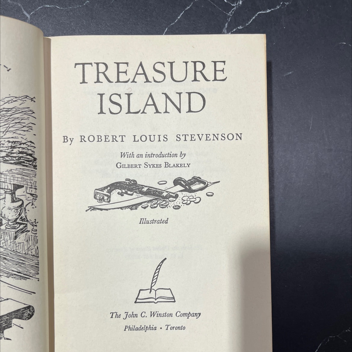 treasure island book, by robert louis stevenson, 1957 Hardcover image 2