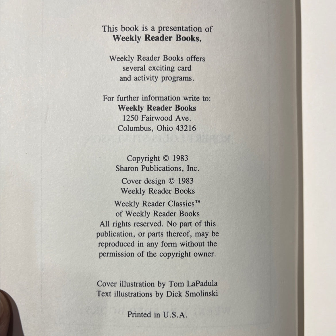 treasure island book, by robert louis stevenson, 1983 Hardcover image 3