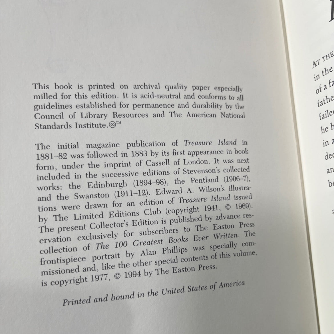 treasure island book, by robert louis stevenson, 1994 Leather image 3