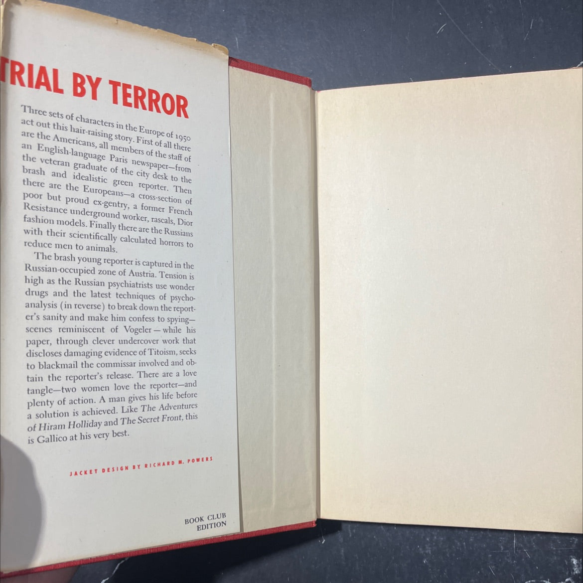 trial by terror book, by paul gallico, 1952 Hardcover image 4