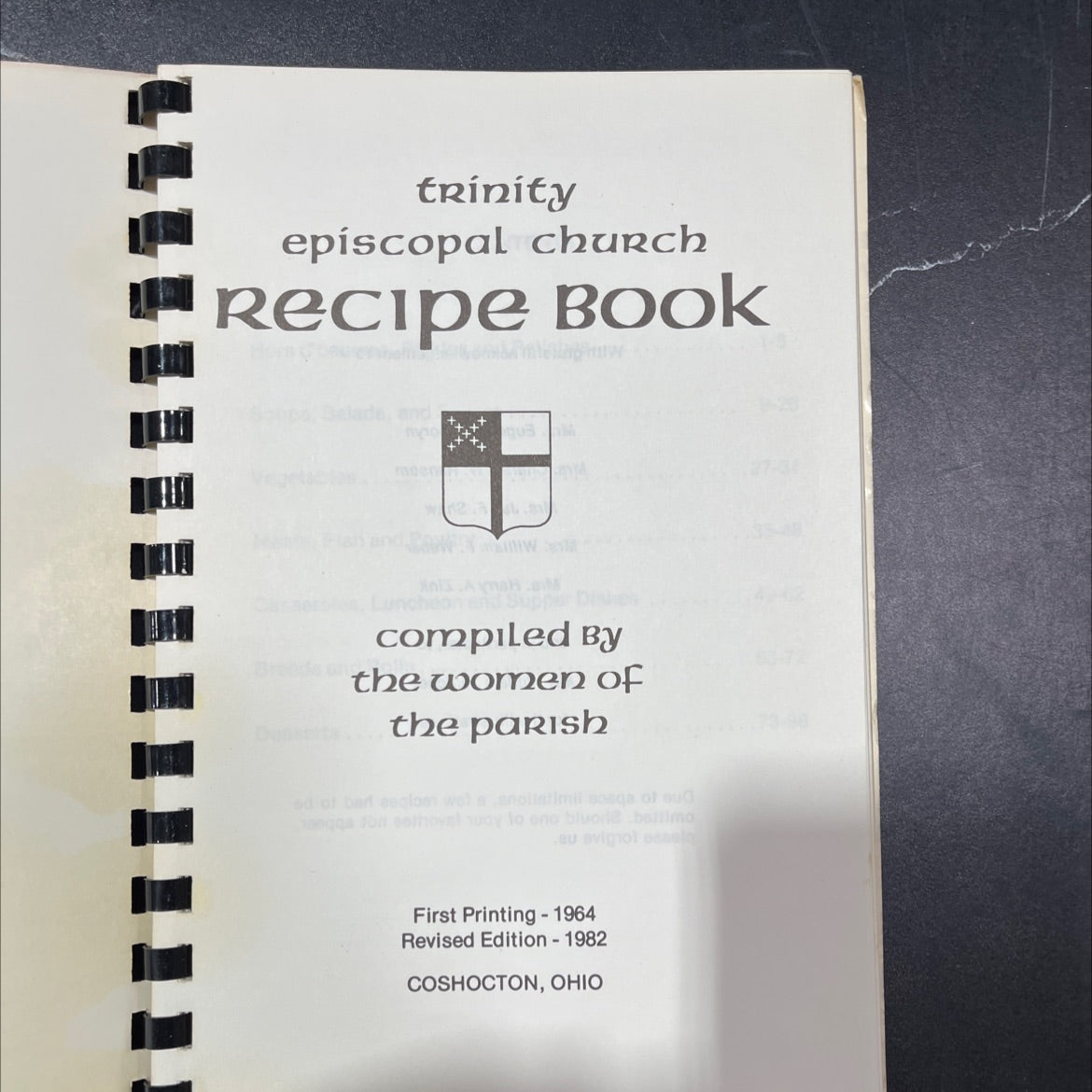 trinity episcopal church recipe book book, by compiled by the women of the parish, 1982 Paperback, Vintage image 2