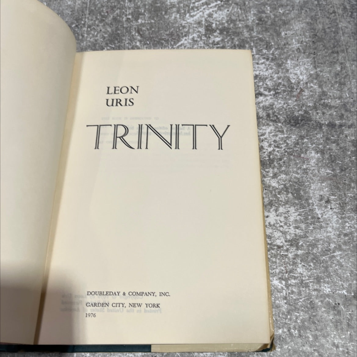 trinity book, by leon uris, 1976 Hardcover image 2