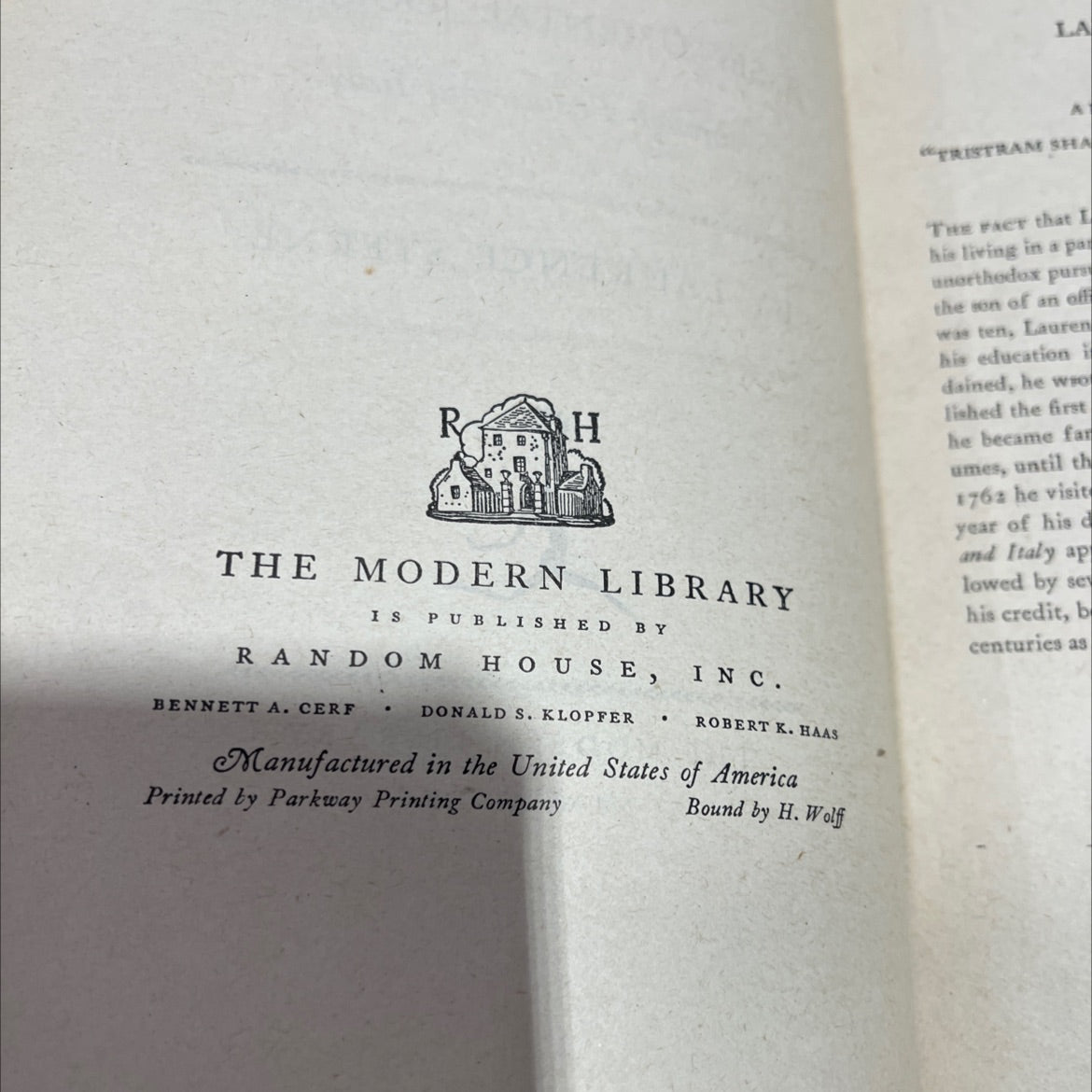 tristram shandy and a sentimental journey through france and italy book, by laurence sterne, 1970 Hardcover image 3